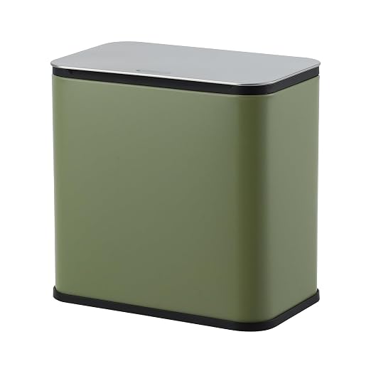 1.3 Gallon/5L Stainless Steel Step Trash Can, Soft Close Garbage Bin with Detachable Inner Bucket,Fingerprint Resistant,Dual-Use Waste & Recycling Container for Home Kitchen, Bathroom and Office