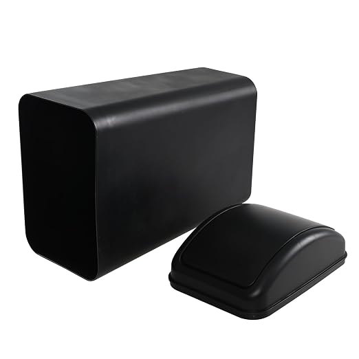 Ramddy 3.5 Gallon Plastic Slim Trash Can, 14 L Small Commercial Garbage Bin | Black, Modern Wastebasket