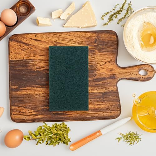 GANAZONO 5pcs Non-Scratch Scouring Pads Heavy Duty Reusable Kitchen Scrubber for Dishwashing and Metal Grills Nylon Household Cleaning Pads with Anti-Grease Technology Multipurpose Bowl