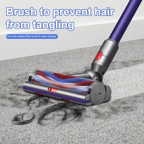 V-Shape Top Soft Roller Brush Head for Vacuum Cleaner Accessories, Anti-Hair Tangle Wool Top Deep Cleaning Attachment, No Floor Scratch for Hardwood and Carpet