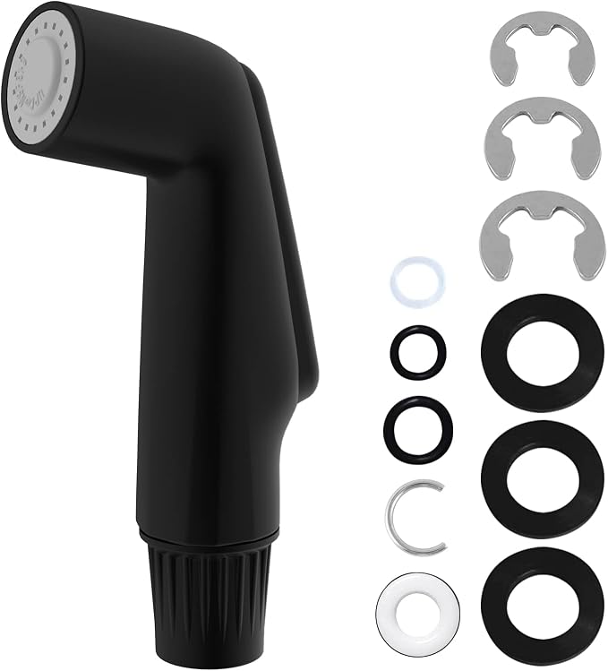 Universal Kitchen Sink Side Sprayer Head Replacement, Matteblack | NSF/ANSI/CAN 372 Certified, Sink Spray Attachment Compatible with Delta/Moen/Kohler and OEM Brand, Pull Out Sink Faucet Head