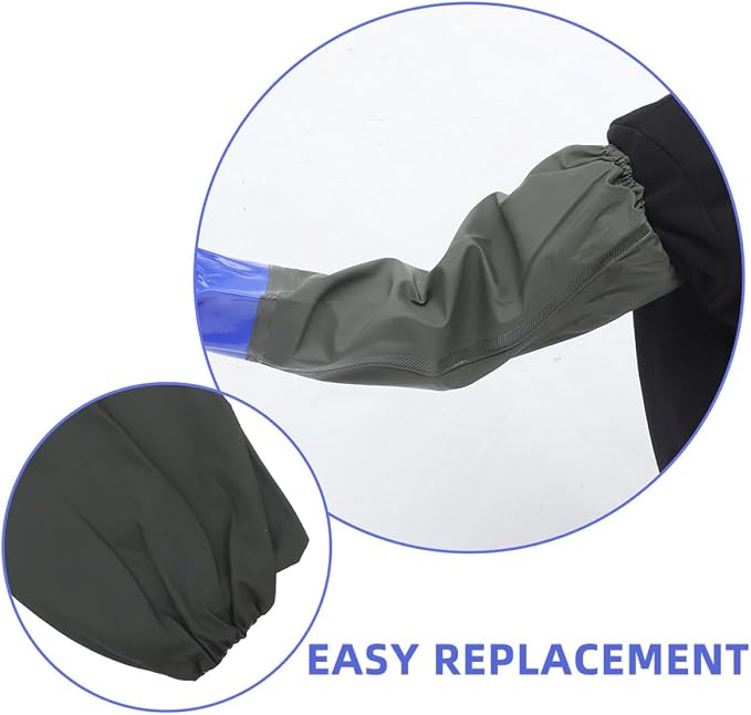SUPVOX 2 Pair Long Elbow-length Waterproof Rubber Gloves with Lining, Reusable Heavy Duty Cleaning Gloves for Kitchen and Dishwashing Tasks
