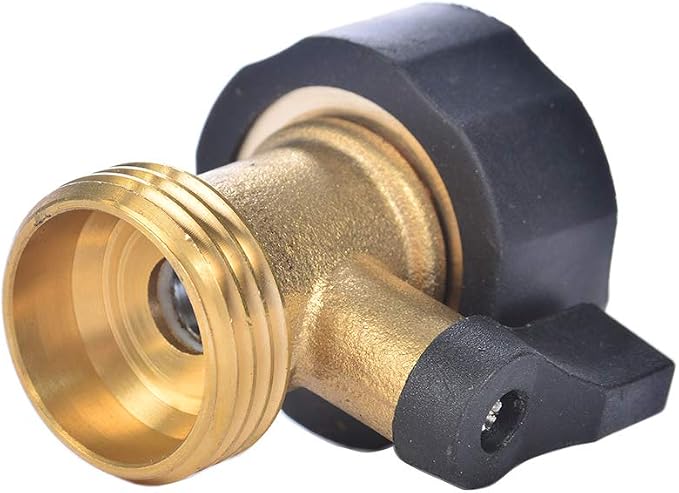 3/4" Brass Garden Hose Shut Off Valve,1-Way Restricted-Flow Water Shut-Off, Fits 3/4 Inch Hose Connector | 1-Way Restricted-Flow Water Shut-Off, Fits 3/4 Inch Hose Connector