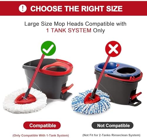 16 Pack Mop Heads Replacements for O-Ceda Easy Wrin Spin System, Microfiber Refills, Easy Cleaning Mop Repalce Head