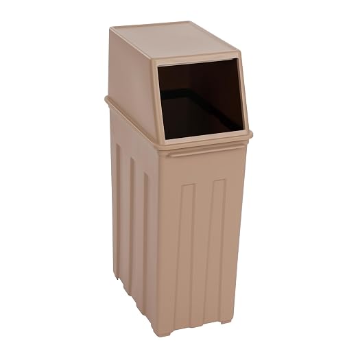 8 Gallon Trash Can Commercial Trash Garbage Can with Lid,Slim Trash Can Tall & Narrow Trash Bin Touchless Trash Garbage for Restaurant School Kitchen (Light Coffee)
