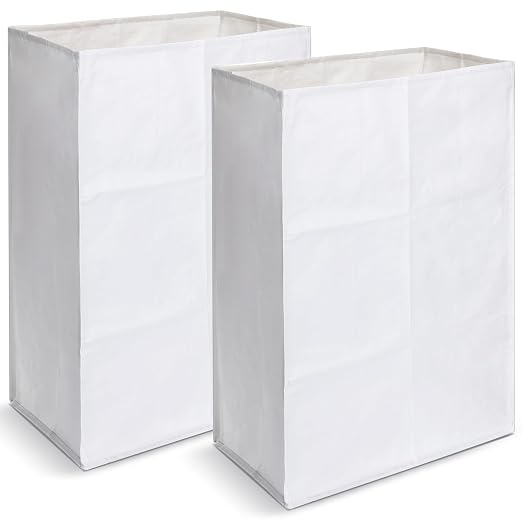 2 Pack 20 Gallon Disposable Trash Cans Reusable Garbage and Recycling Bins Trash Can Bin for Parties Events Wedding Birthday Activities, 28.4 Height x 18.5 Width x 10.6 Depth(White)