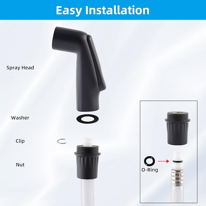 Universal Kitchen Sink Side Sprayer Head Replacement, Matteblack | NSF/ANSI/CAN 372 Certified, Sink Spray Attachment Compatible with Delta/Moen/Kohler and OEM Brand, Pull Out Sink Faucet Head