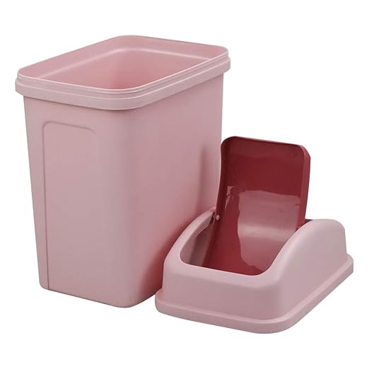 Small Trash Can, 1.8 Gallons Bathroom Garbage Can, Pink | Wastebasket with Lid Swing-Top, Compact Slim Design, Plastic Garbage Bin for Dorm, Office, Bedroom, Kitchen, Living Room