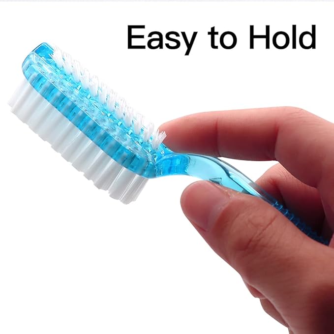 Handle Grip Fingernail Brush Two Sided Nail Brush Foot Scrub Brush Soft Stiff Bristles Hand Cleaning Brushes Nails Toes Scrubber for Men Women Kids,4 PCS