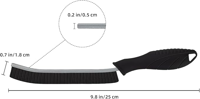 FOOGWEE Hard Bristle Crevice Cleaning Brush - Home Cleaning Tools, Multi-Purpose Crevice Supplies for Kitchen, Bathroom, Toilet, Window, Vehicle, Faucets, Grout, Home (6, Black)