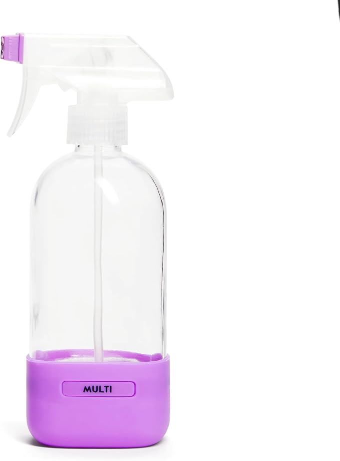 Grove Co. Refillable Glass Spray Bottle, 16 oz, Pristine Purple | Reusable; Custom Labels; Compatible with Grove Co. Cleaning Concentrates; No Plastic Waste; Leak-Proof; Adjustable Nozzle