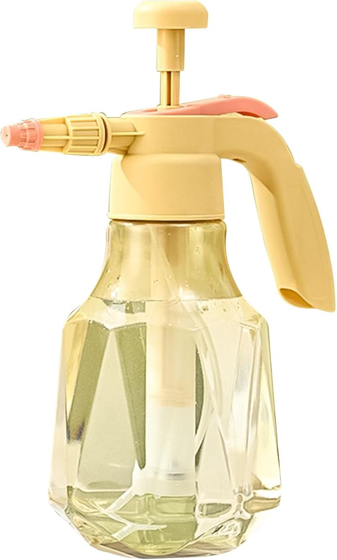 Pressure Sprayer, 1.5L Portable Pressurized Water Spray Bottle for Watering (Yellow)