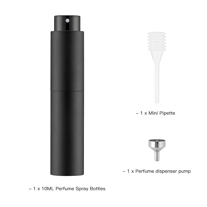 Tekson 10ml Travel Perfume Atomizer, Cologne Spray Bottle, Coffee Sprayer | Mini spray bottle refillable, for espresso, RDT, water, coffee bean, small size, twist up, portable, for men & women, red