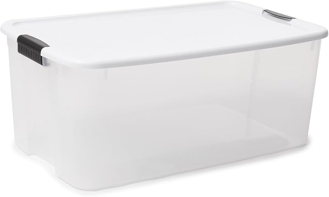 Sterilite 70 Qt Ultra™ Latch Box, Durable Clear Storage Bin w/Lid, 6 Pack
