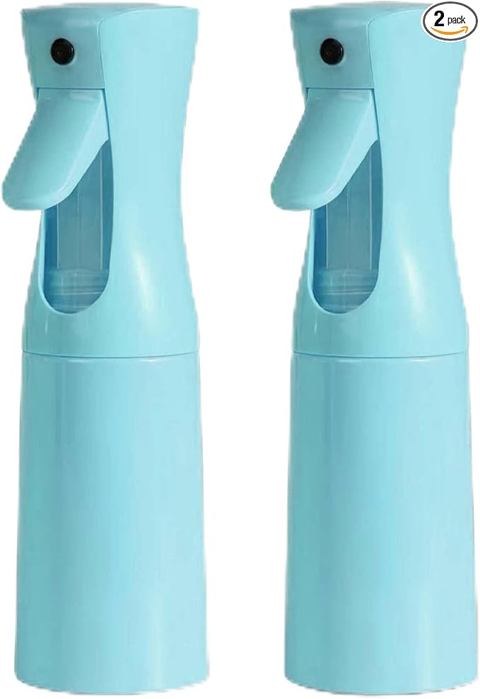 Continuous Spray Bottle for Hair - Ultra Fine Mist Water Sprayer for Hairstyling, Curls, Plants, Cleaning, Salon - 200ml/6.8oz 2 Pack