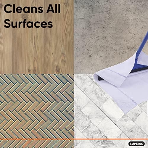 Superio Squeegee Mopping Towel Floor Cloth White Cloth for Cuban Style Mop, Israeli Sponga, Kitchen, Bathroom Cleaning, Tile, Stone, Wood, Floor Washing, Drying Towel -18"x24", 36 Pack