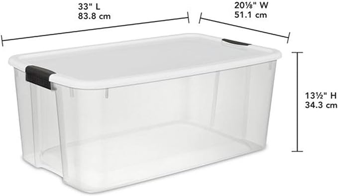 Sterilite 70 Qt Ultra™ Latch Box, Durable Clear Storage Bin w/Lid, 6 Pack