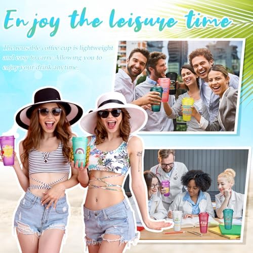 Skylety 24 Pack Employee Appreciation Cups with Lids 16 oz Plastic | Plastic Thank You Tumblers with Lids, Housekeeping Week, Staff Volunteer Coworker Team Teacher Gifts, Office School Supplies