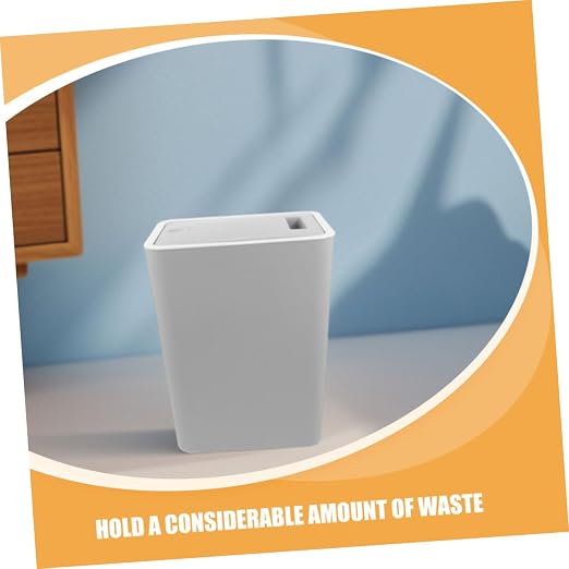 Slim Trash Can with Lid Portable Airtight Waste Bin for Bathroom and Kitchen Stylish Space-Saving Design for Compact Areas Elegant Decorative Garbage Can with Press Cover
