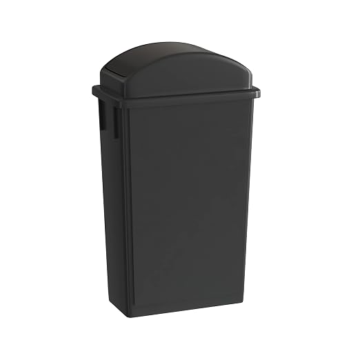 23 Gallon Black Slim Jim Trash Can with Swing Top Lid