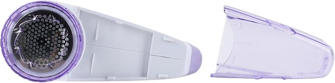 Fabric Shaver & Lint Remover for Clothes and Furniture, Electric Fuzz Remover for Sweaters, Couch, Upholstery and Blankets, AA Battery Operated Defuzzer Removes Pilling and Lint (White+Purple)