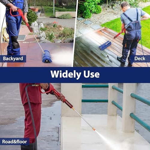 BlumWay 15" Pressure Washer Surface Cleaner - Stainless Steel Surface Cleaner for Pressure Washer Accessories for Concrete, Sidewalk, Driveway, Patio - 1/4” Quick Plug, 2 Extension Wands, 4000 PSI Max