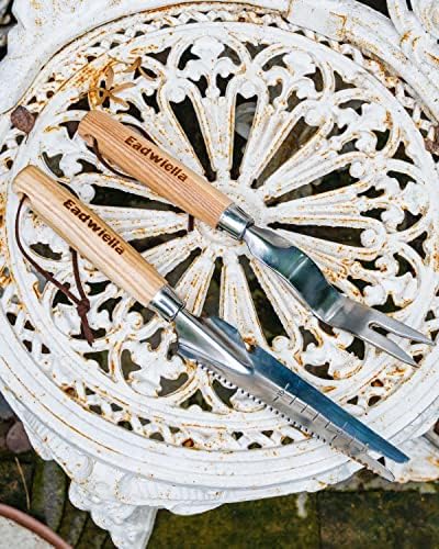 Dandelion & Crack Hand Weeder Puller with Solid Wood Handle | Manual Weed Digger Tool, Easily Pull & Dig to Remove Weeds with Roots, Hard Solid Wood Handle for Garden Lawn Yard Weeding