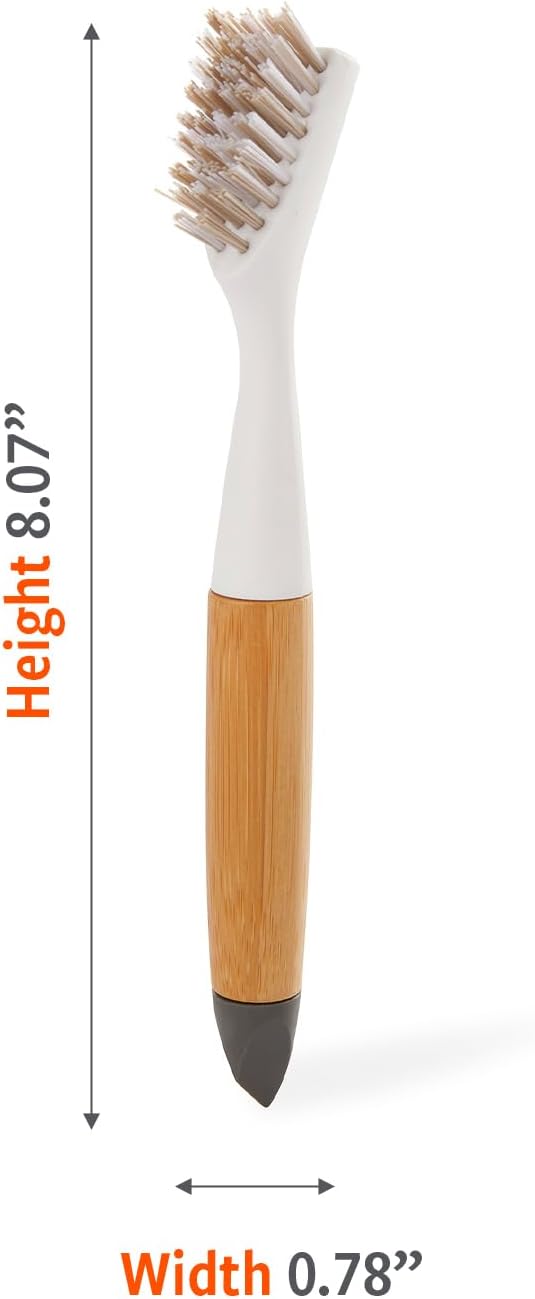 Full Circle The Every-Crevice Detail Brush, Deep Cleaning Brush for Crevices, Shower, & Grout, Tough Bristles, Sustainable Bamboo Handle, 2-Pack | Tough bristles & a sustainable bamboo handle make deep cleaning crevices and showers easy.