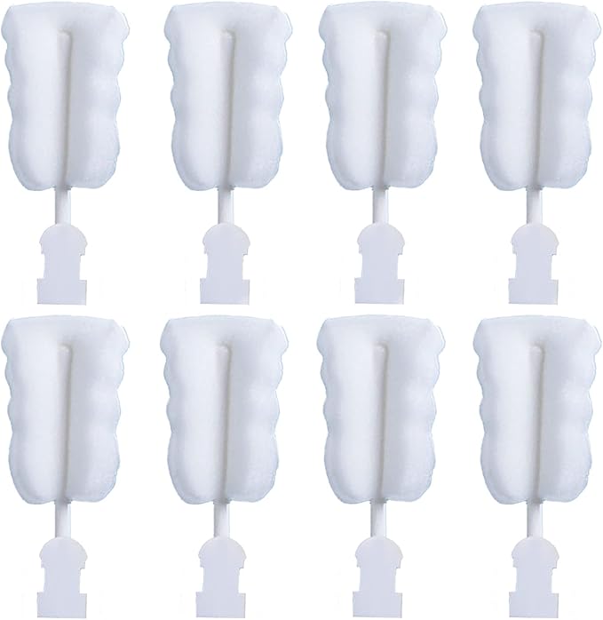 Bottle Brush Sponge Replacement Heads 8 Pack Durable Soft Sponge Brush Heads Environmental Protection Cup Cleaning Refill Heads Without Handle (Brush Heads 8PCS)