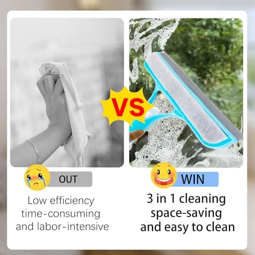 3 in 1 Spray Squeegee, 3 in 1 Window Cleaning Scraper, Window Squeegee with Sprayer for Glass, Flooring and Tiles, etc.(White)