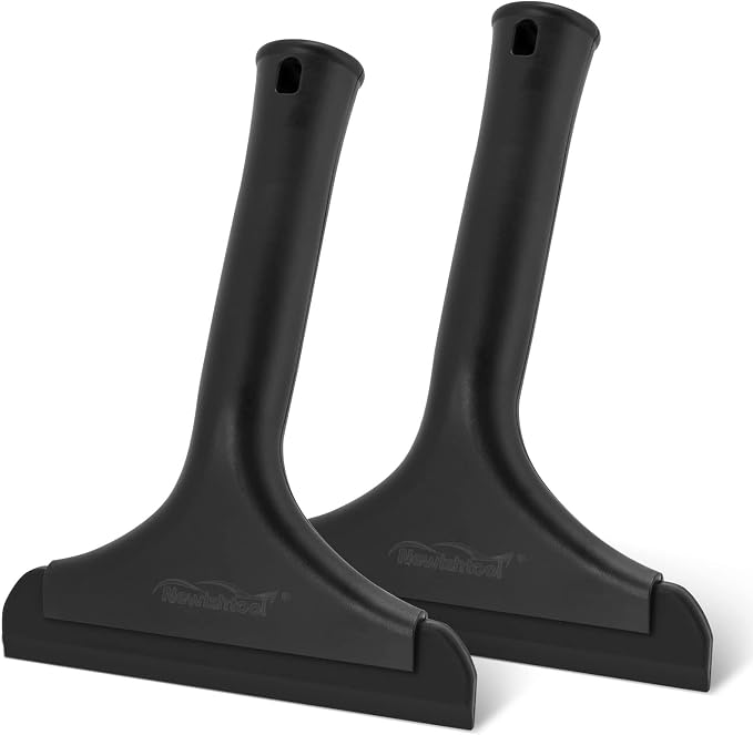 NEWISHTOOL All-Purpose Small Silicone Squeegee Window Tint Tool, 2 Pack | Small Squeegee for Shower Glass Door Mirror Car Windshield Kitchen Countertops Cleaning Water Removal Scraper w/ Hanging Hole