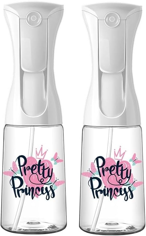 Mistifi Continuous Ultra Fine Mist Spray Bottle (2PCS 200ml, Pretty Princess)