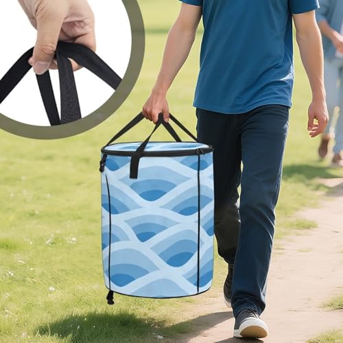 Wave Streak Collapsible Trash Can Portable Camper Trash Can for RV's, Camping, Recycling, Yard Waste, Leaf Bag, Children Toy Bin (Trash)