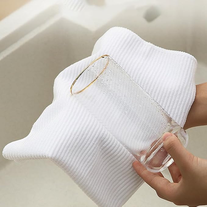 Microfiber Cleaning Cloth for Glasses, Glass Cleaning Cloths Lint Free, Polishing Cloth for Wine Glasses & Glassware, Streak Free Glass Towels for Cleaning, 12 Pack 12"×12"