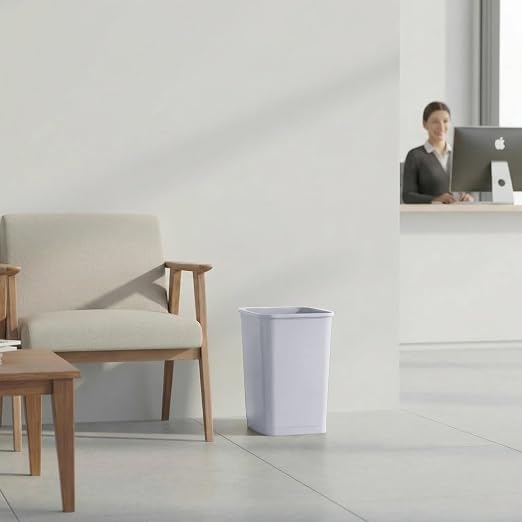 Superio 4.5 Gallon Plastic Trash Can, Waste Bin for Home, Kitchen, Office, Bedroom, Bathroom- 18 Qt (4 Pack, White Smoke)
