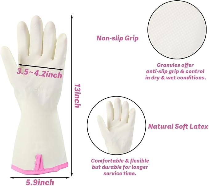Rubber Cleaning Reusable Gloves, Practical House Warming Gifts | Dishwasher Reusable Gloves, Dishwashing Kitchen Household Essentials, Housewarming Xmas Cleaning Gifts for Cleaner Friends