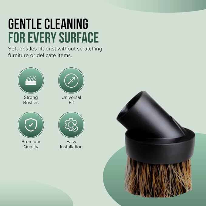 Selgo niversal Vacuum Cleaner Dusting Brush with Horse Hair Bristles, Black (Dusting Brush), Pack of 10