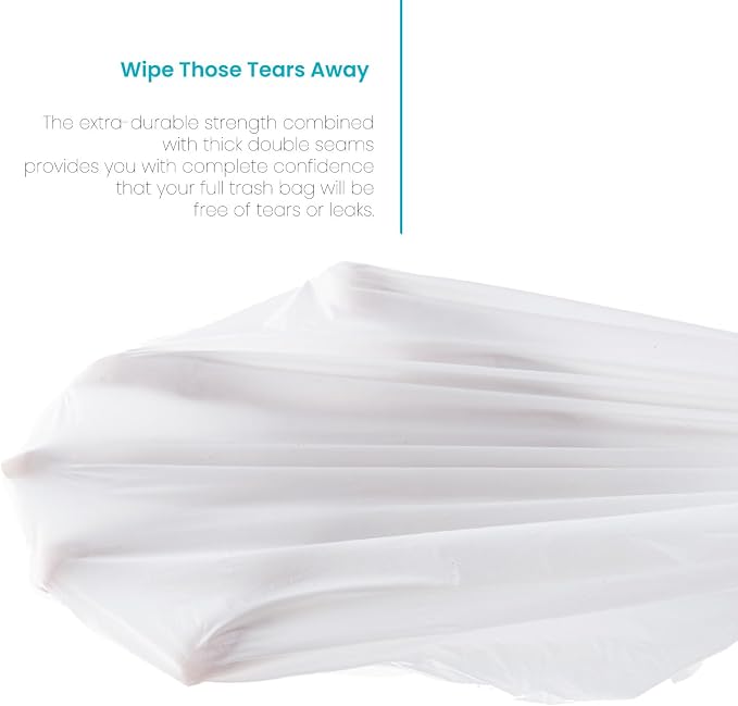 Home Zone Living 2-Pack 8 Gallon Kitchen Trash Bags with Drawstring Handles, Heavy Duty Custom Fit Design for 30 Liter Dual Recycling Liners, Code 30R, 60 Count