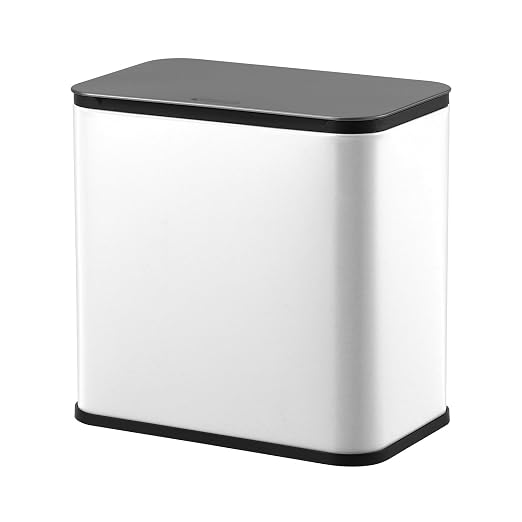 1.3 Gallon/5L Stainless Steel Step Trash Can, Soft Close Garbage Bin with Detachable Inner Bucket,Fingerprint Resistant,Dual-Use Waste & Recycling Container for Home Kitchen, Bathroom and Office