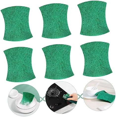 COLLBATH 6Pcs Household Scrubber Multipurpose Non Scratch Scour Pads for Kitchen Cleaning Reusable Dish Scrubber for Cookware Pots and Furniture