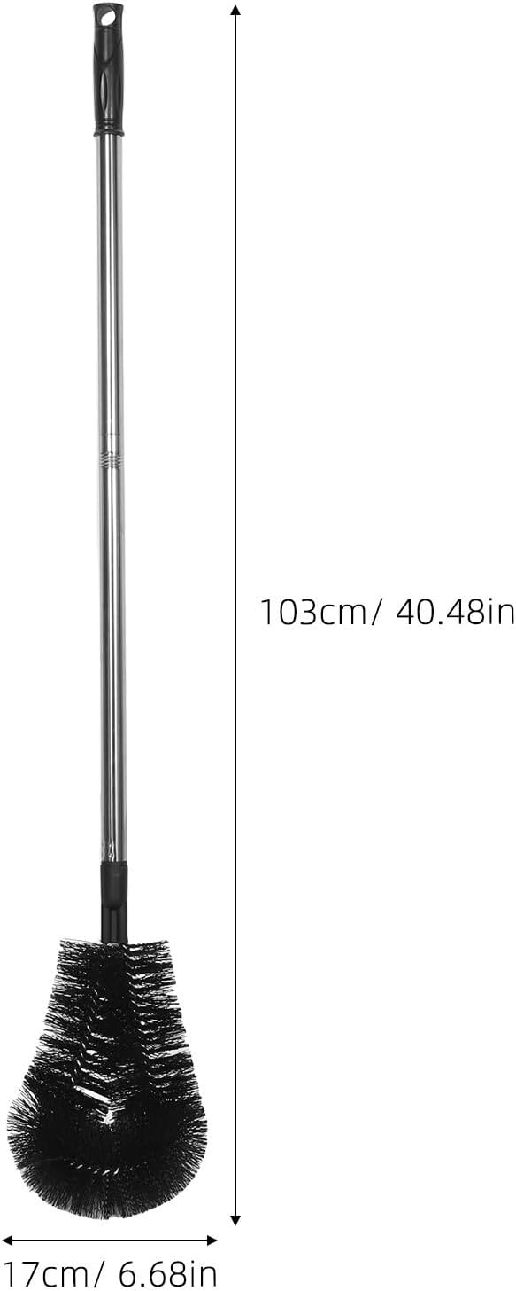 Yardwe Fountain Duty Brush Inch Outdoor with Long 31.5 Cleaning Stainless Steel Handle and Heavy Multi-Purpose Tool for Removal and High Gutter Roof Debris Ceiling