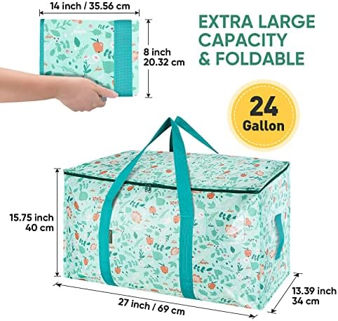 BALEINE 6-Pack Oversized Moving Bags with Reinforced Handles, Heavy-Duty Storage Tote for Clothes, Moving Supplies (Spring Stroll, 6-Pack)