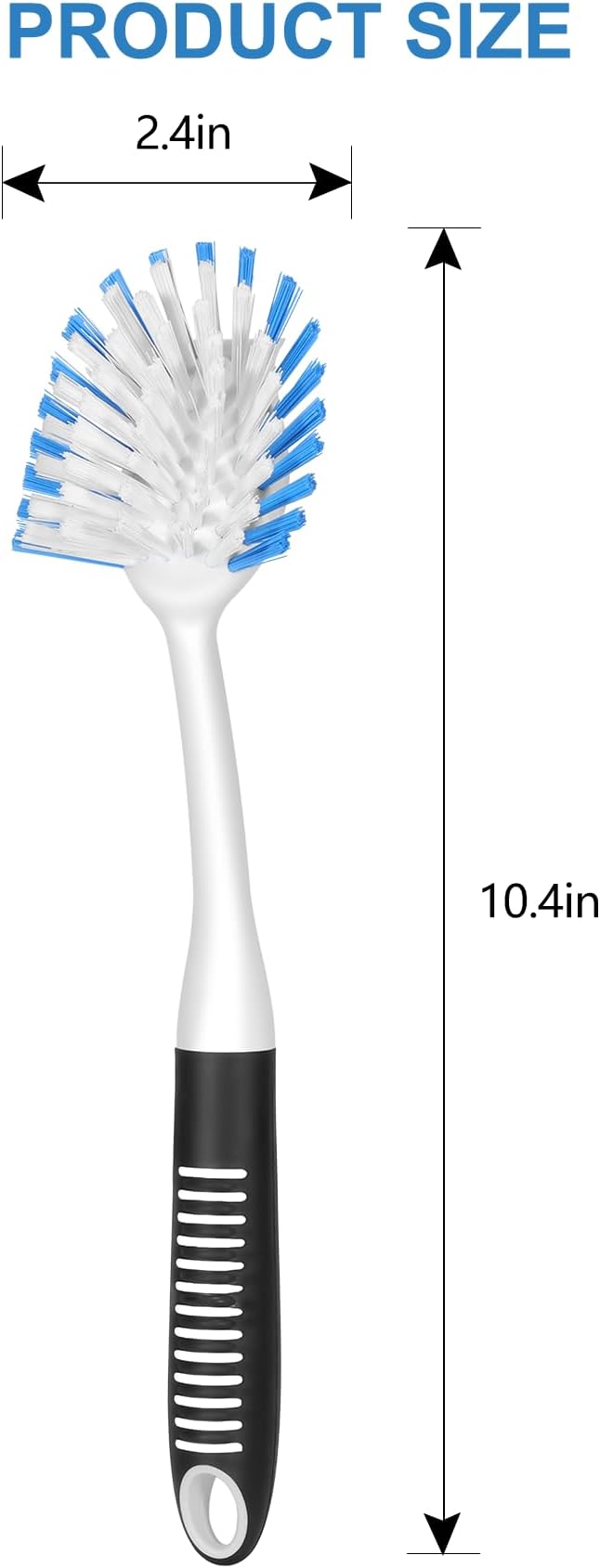 SetSail Dish Brush with Handle, 2 Pack Stiff Bristles Dish Scrubber with Built-in Scraper Dish Scrub Brushes for Cleaning Dishes, Pots and Pans, Kitchen Sink | Built-In Scraper Tip, Non-Slip Rubber Handle, Hanging Loop for Storage Deep Cleaning for Dis...