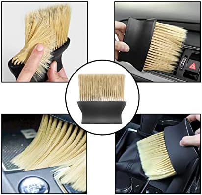 Ziciner Car Interior Detailing Brush, Ultra-Soft Auto Hair Bristles Removal Dust Collectors, Universal Vehicle Interior Cleaning Dashboard, Air Conditioner Vent etc Tool Accessory (1PC, Yellow)
