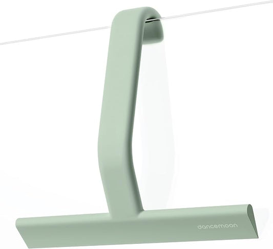 JustHang Shower Squeegee with Built-in Hook, 10'' Matte Green | Award-Winning Design, All-One-Piece Soft-Touch Silicone, for Glass Door, Bathroom, Window, Mirror, Tile Wall, Car