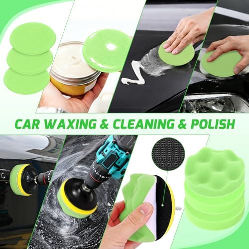 Nilight 52PCS Car Detailing Kit for Interior Exterior Car Care, Green | car wash auto cleaning Tools with storage bag, Deep Clean Polish Car Care Windshield Dashboard Seat Air Vents Wheels Tires