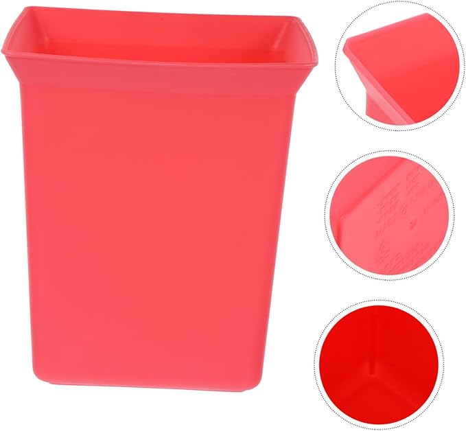Veemoon Plastic Storage Caddy Organizer Portable Cleaning Bin with Ample Capacity for Tools Supplies for Hotels Bathrooms Red Utility Basket for Housekeeping