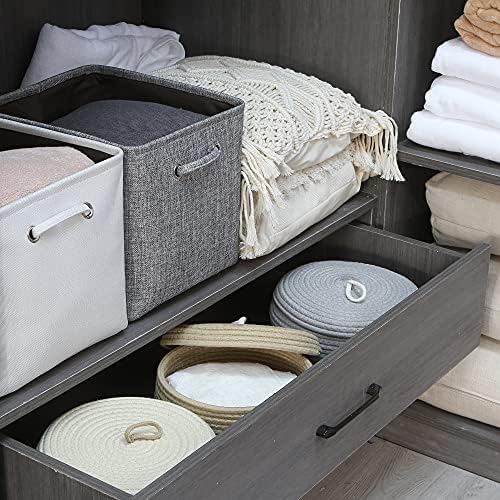 Sea Team Round Woven Cotton Rope Storage Basket with Lid, Cream | Lidded Knitted Decorative Storage Bin, Pot, Caddy, Organizer, Container for Snacks, Towels, Plants, 10 x 4.5 Inches