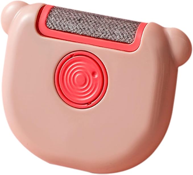 3-in-1 Clothes Lint Remover Fabric Shaver Hairball Trimmer with Rotating Roller, Portable Static Removal Brush for Daily Laundry Use, Pink