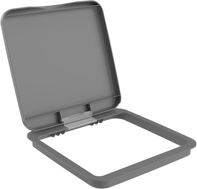 Rev-A-Shelf 27 Qt Under Sink Garbage Can Lid for Base Kitchen and Bathroom Cabinet, Replacement Plastic Trash Bin Lid Only, Grey, RV-1024-LID-14-1